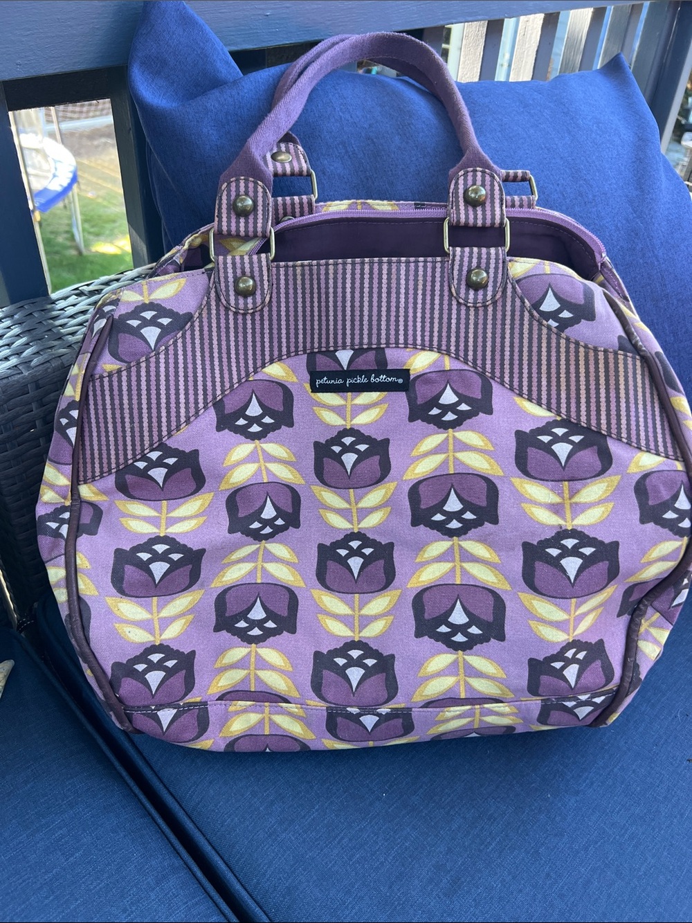 Petunia Pickle Bottom Purple Floral Patterned weekend Tote